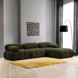 Modulares XXL-Ecksofa Bubble mit Hocker - Samtgrün 