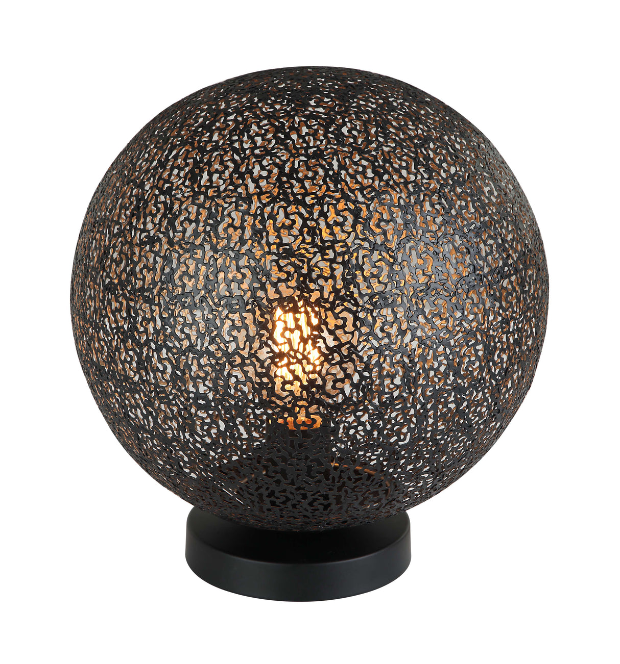Lampe de table ronde Sifra métal noir