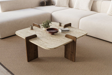 Poalla - Travertin, Walnuss Travertin Walnuss 100 % MELAMINBESCHICHTETE SPANPLATTEN