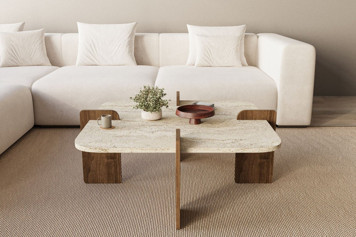 Poalla - Travertin, Walnuss Travertin Walnuss 100 % MELAMINBESCHICHTETE SPANPLATTEN