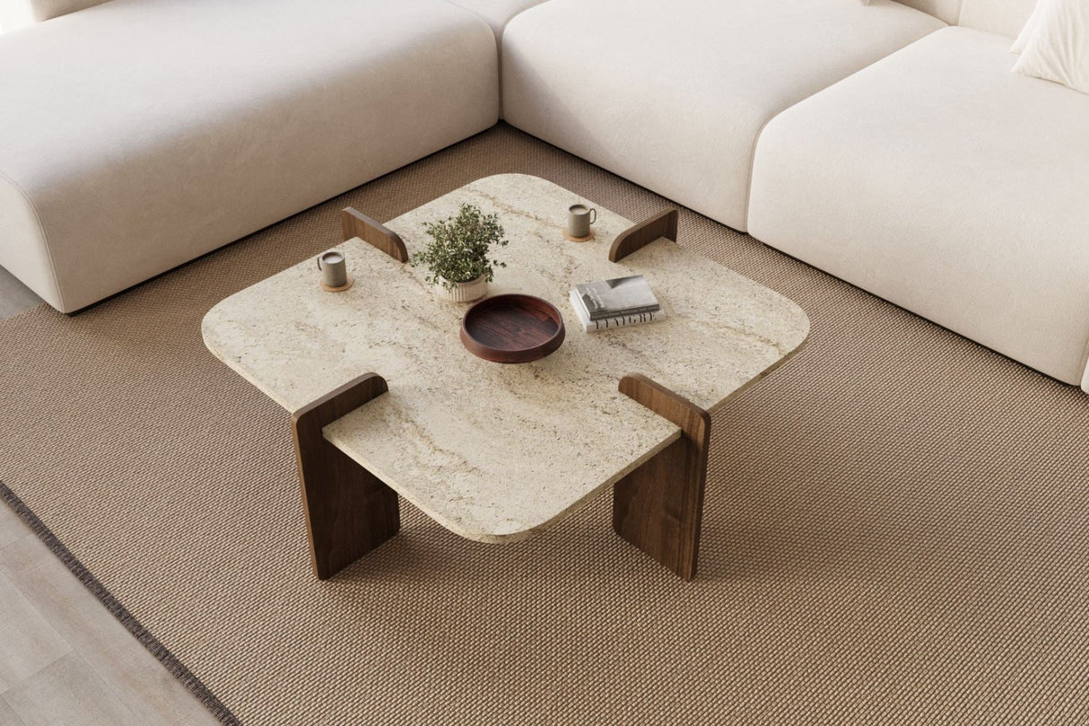 Poalla - Travertin, Walnuss Travertin Walnuss 100 % MELAMINBESCHICHTETE SPANPLATTEN