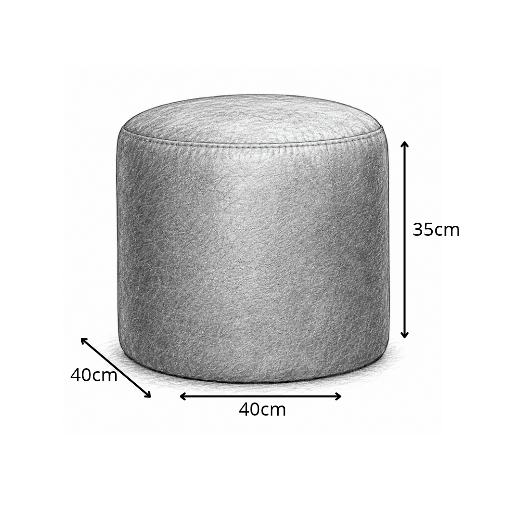 Poefs-Ronde poef koper chenille bouclé - 40x40x35 cm - Veya-Dimehouse