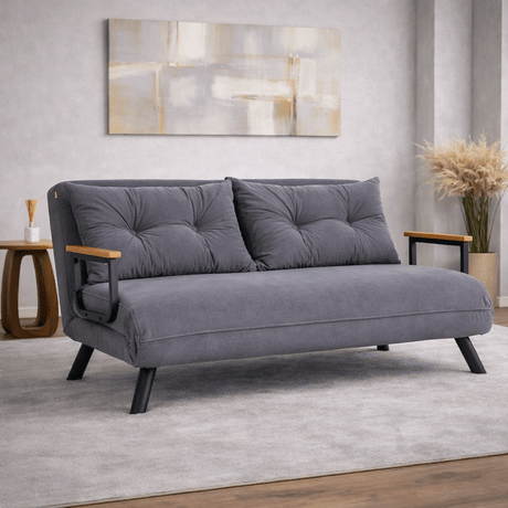 Banken - Slaapbank grafiet grijs stof 2 - zits - Sando - Dimehouse