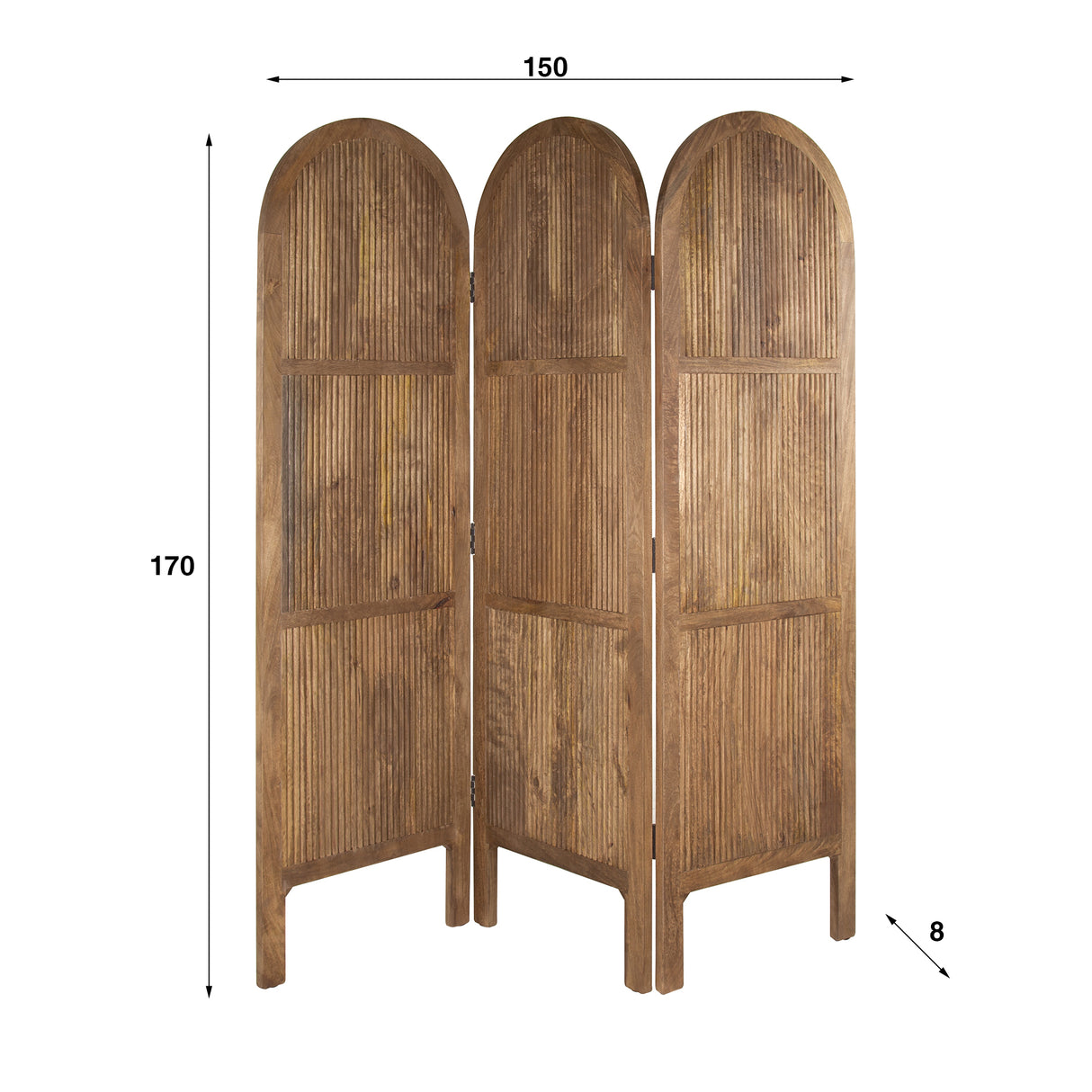 Mango Wave roomdivider 3-delig zandkleurig