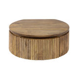 Mango Nachttisch rund 1 Schublade - Sand 