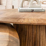 Mango Cove Driehoekige Salontafel Set van 2 Massief Mango Zand