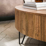 Runder Couchtisch Mangoholz Ø120 cm - Sandfarbe 