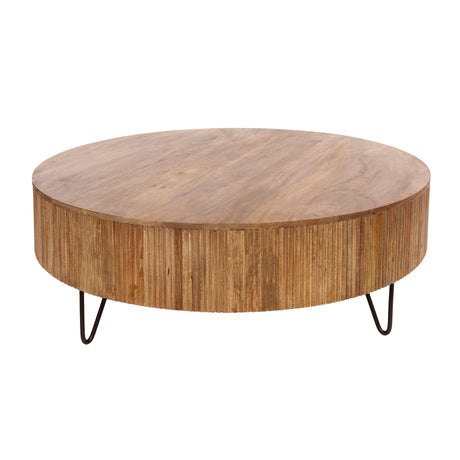 Ronde salontafel mangohout Ø120 cm - Zandkleur