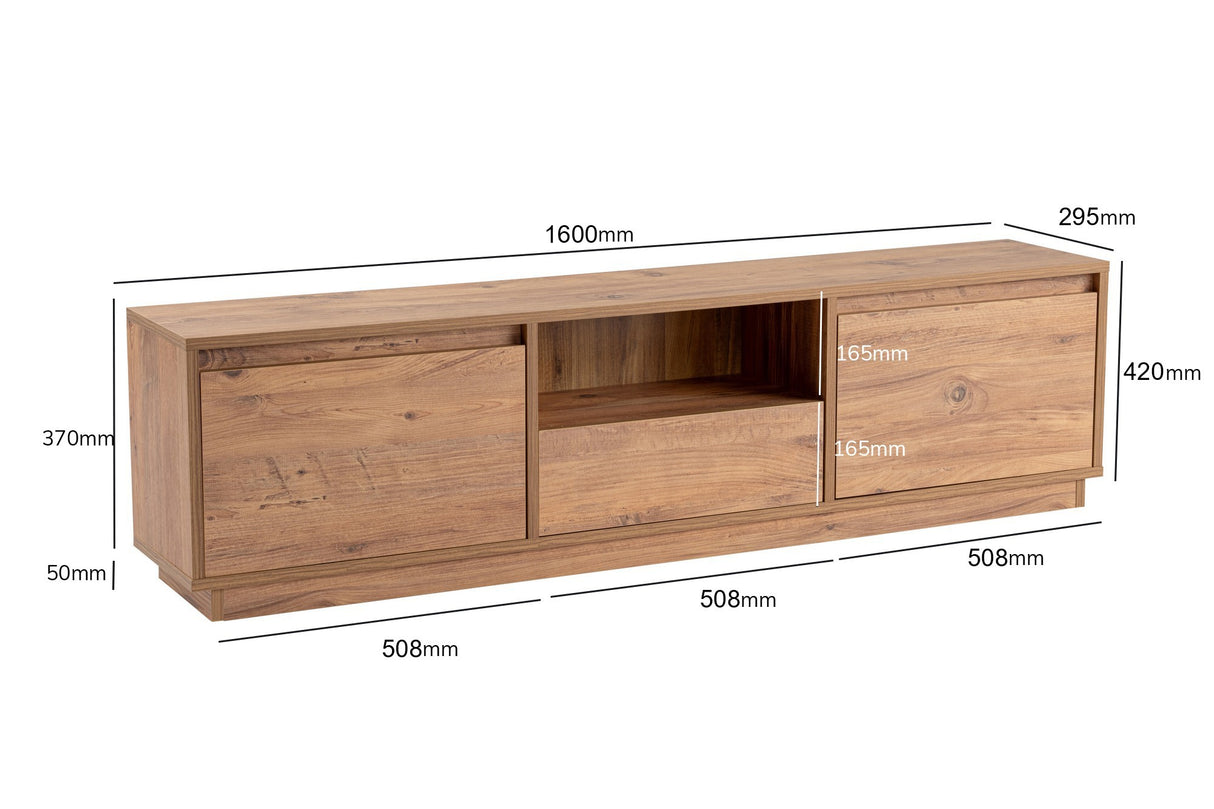 TV -Möbel Vanguard Atlantic Pine Melamin 160x42x29.5 cm