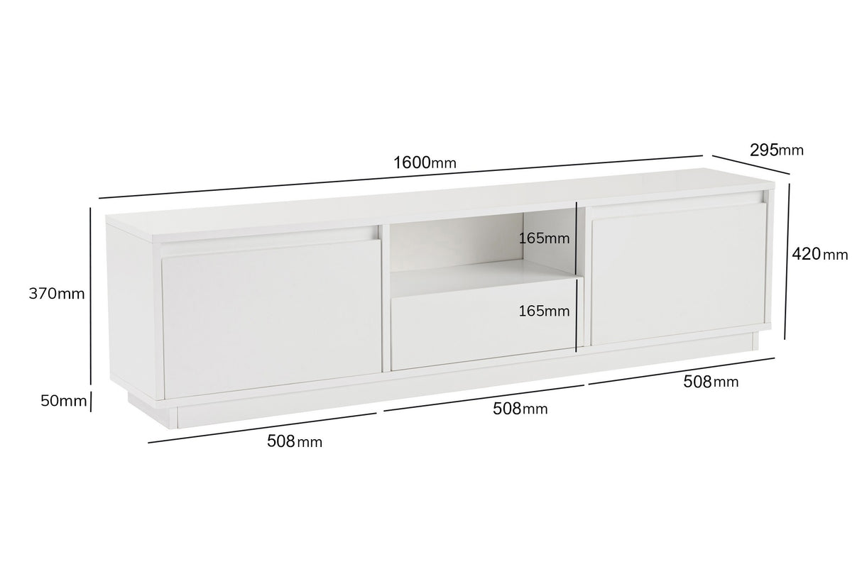 TV -Möbel Vanguard Naturel weißes Melamin 160x42x29.5 cm