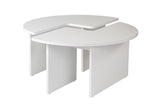 Runder Couchtisch Moari Weiß Melamin 90 cm 