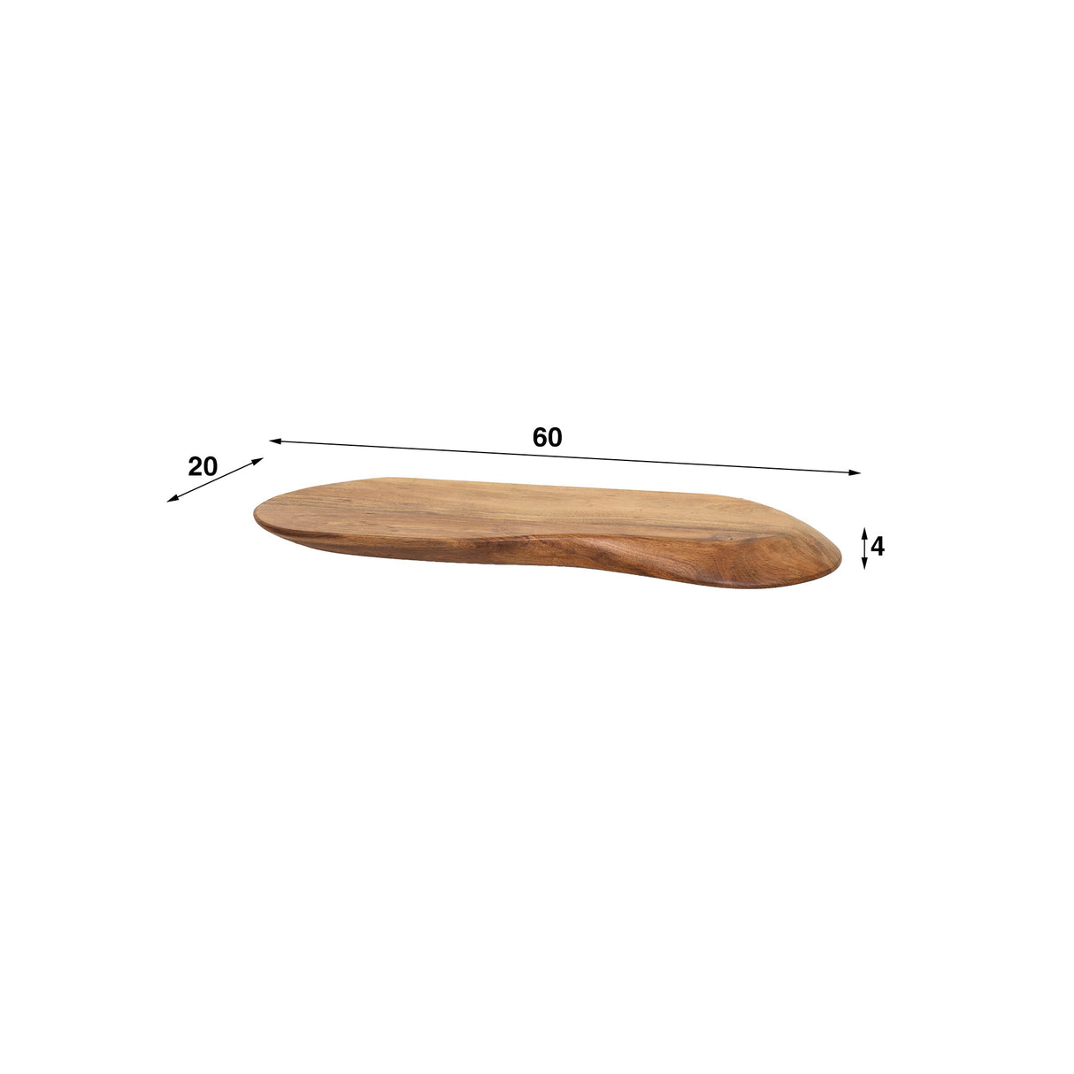 Nordic Wandplank 60 Massief Acacia