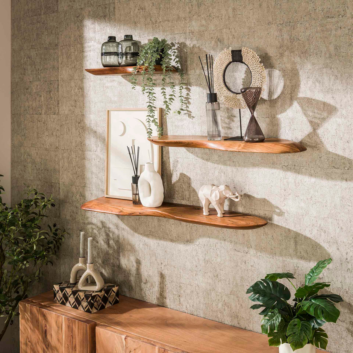 Nordic Wandplank 120 Acaciahout Massief