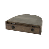 Schwebende Halbrunde Nachttische Set 2 – Akazie 