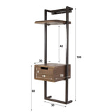 Oslo 1-Schubladen-Nachtkommode aus Massivakazie Drift Brown 