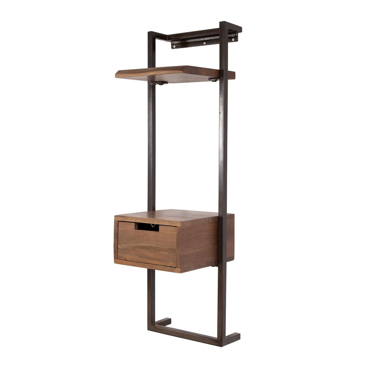 Oslo 1-Schubladen-Nachtkommode aus Massivakazie Drift Brown 