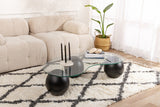 Salontafel Niervorm Organisch - Glas - Zwart Frame 120x70 cm