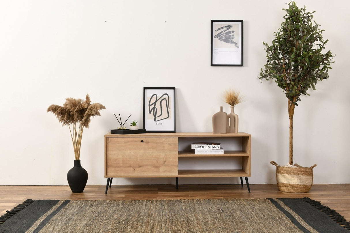 Calvin kast eikenlook met soft-close 140 cm Melamine gecoat houtcomposiet en MDF