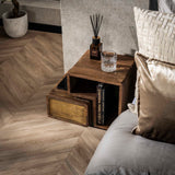 Solano Set von 2 Nachttischen Massiv Mango Sand Messing 