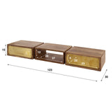 Mira Hangende Kaptafel Mango Zand Brass 123 cm