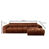 Ecksofa mit Lounge-Kupfer-Samt-Strukturstoff – Streifen – rechts – Brix