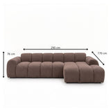 Ecksofa mit Lounge-weichem braunem Bouclé-Stoff – Streifen – rechts – Brix