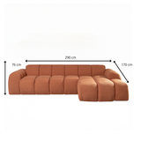 Ecksofa Mit Lounge Koper Bouclé Stof - Strepen - Rechts - Brix