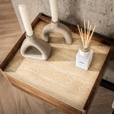 Orto Hängender Nachttisch 1 Schublade Mangoholz Keramik 