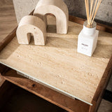 Orto Hängender Nachttisch 1 Schublade 1 Fach Mangoholz Keramik 