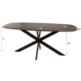 Eettafels - Deens ovale eettafel walnoot bruin massief acaciahout Tavon 215x105 cm - Dimehouse