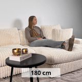 3-Sitzer-Ecksofa XXL Beige Geripptes Sofa Nia