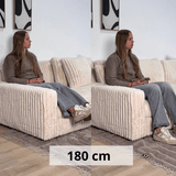 3-Sitzer-Ecksofa XXL Beige Geripptes Sofa Nia