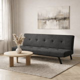 3-Sitzer Schlafsofa Zoly Anthrazit Stoff - 180 cm - Ohne Armlehnen - Gepolstert 
