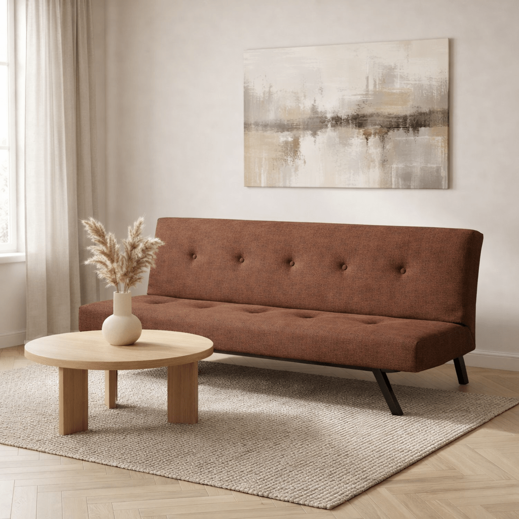 3-Sitzer Schlafsofa Zoly Braun Stoff - 180 cm - Ohne Armlehnen - Gepolstert 