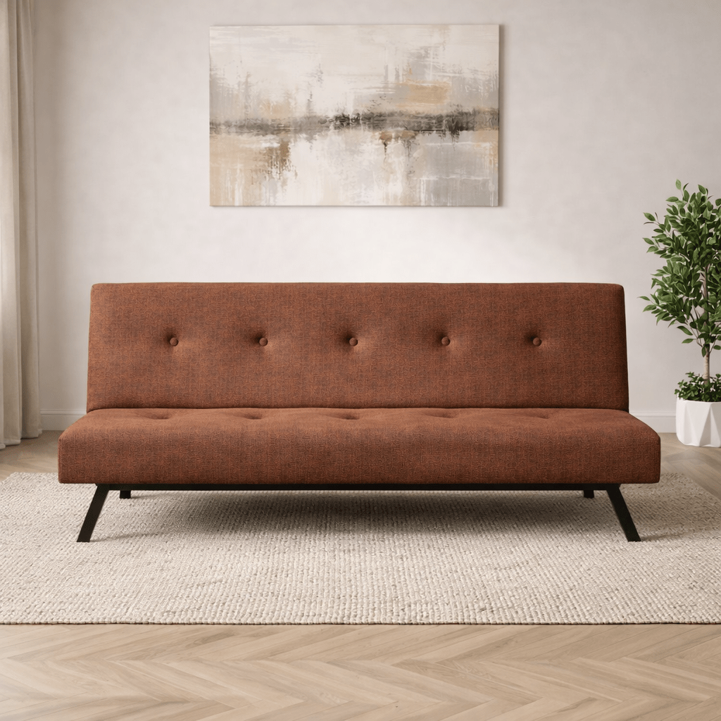 3-Sitzer Schlafsofa Zoly Braun Stoff - 180 cm - Ohne Armlehnen - Gepolstert 