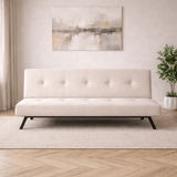 Schlafsofa Zoly 3-Sitzer aus cremefarbenem Stoff – 180 cm – ohne Armlehnen – Zoly