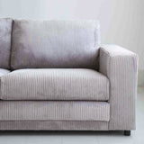 Ecksofa hellgraues Rippstoff-Sofagarnitur Gabi - links 