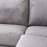 Ecksofa hellgraues Rippstoff-Sofagarnitur Gabi - rechts 