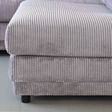 Ecksofa hellgraues Rippstoff-Sofagarnitur Gabi - rechts 