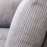 Ecksofa hellgraues Rippstoff-Sofagarnitur Gabi - rechts 