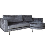 Sofa Bella Dimehouse Anthrazit LxBxH 138x98x55 Stoff Weiß Foto diagonale Vorderansicht
