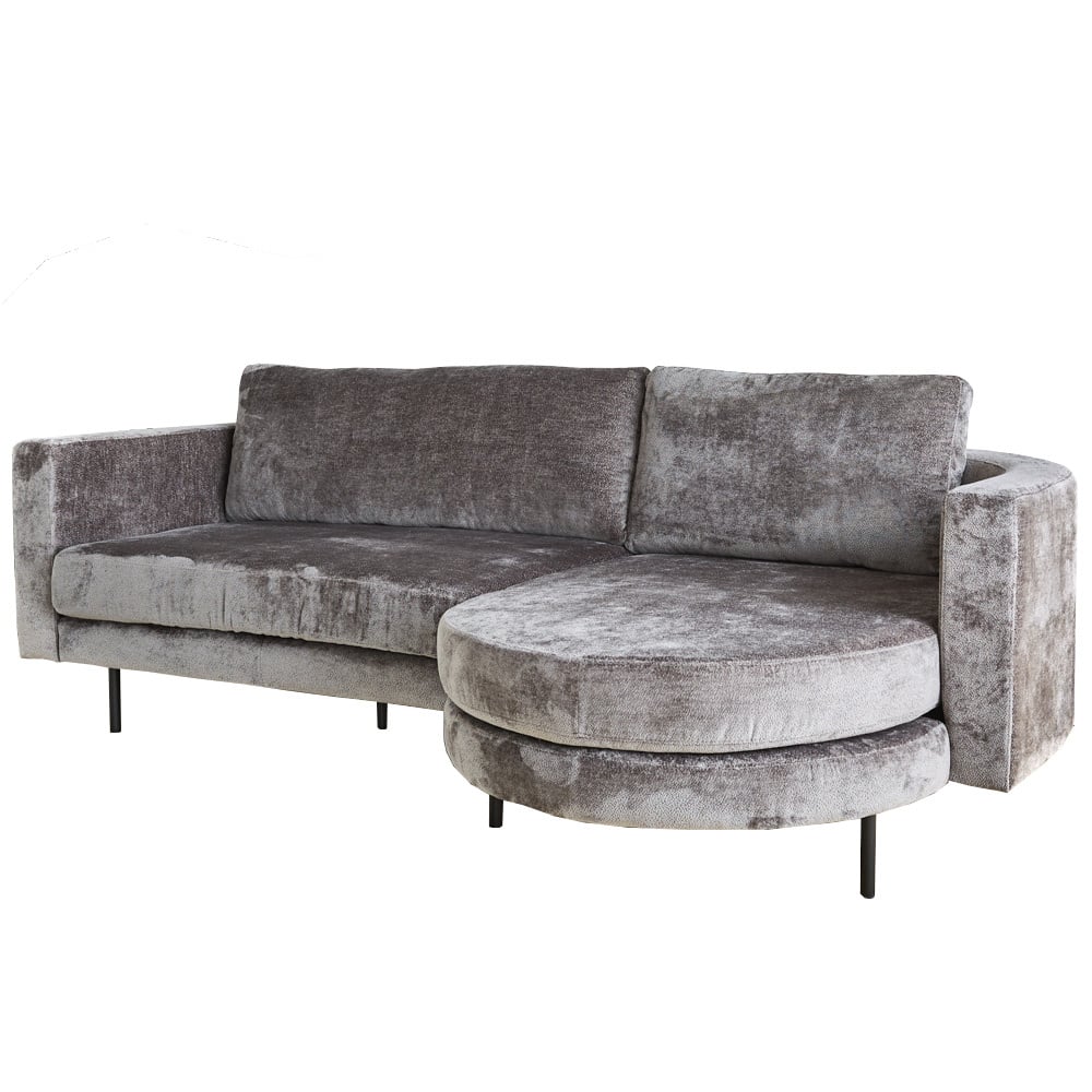 Sofa Bella Dimehouse Grau LxBxH 138x98x55 Stoff Weißes Foto diagonale Vorderansicht
