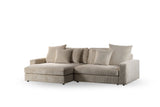 Sofa Kaia DH Interieur Beige Weiß Foto diagonale Vorderansicht