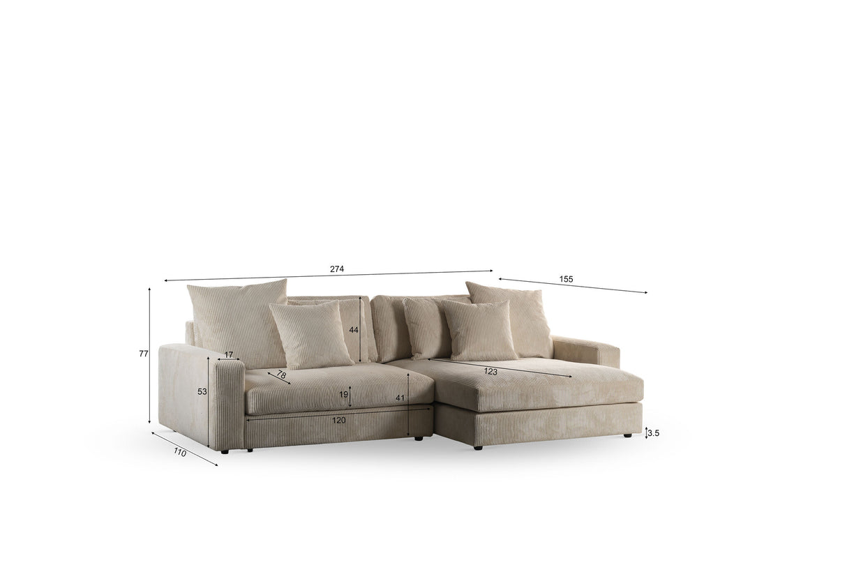 Sofa Kaia DH Interior Beige White Foto Größenangabe