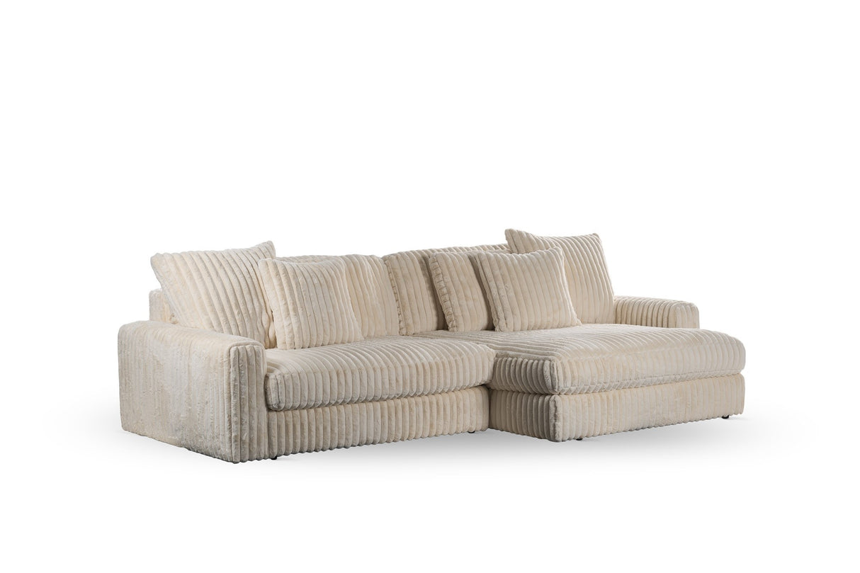 Sofa Nia DH Interieur Beige Weiß Foto diagonale Vorderansicht