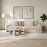 3-Sitzer-Ecksofa XXL Beige Rippensofa Nia stimmungsvolles Foto in einem modernen Interieur