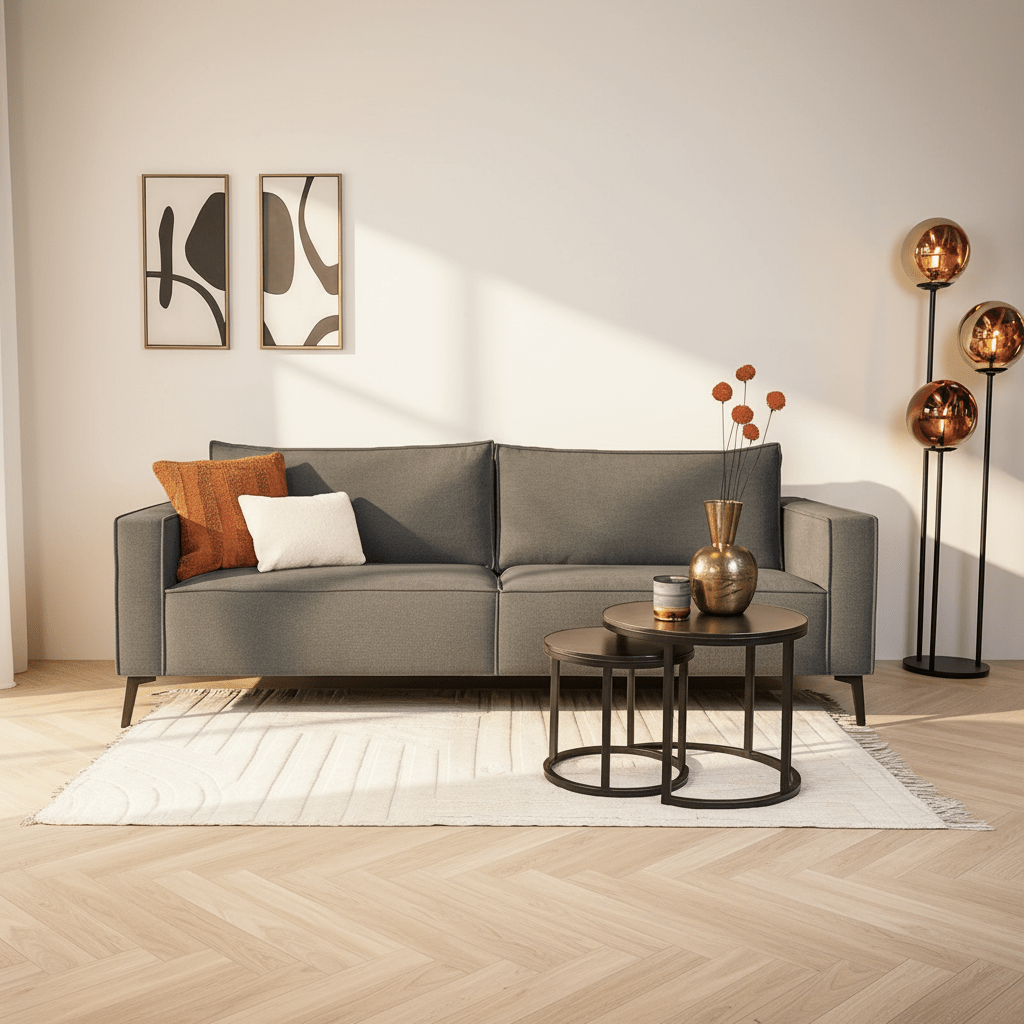 3-zits losse dikke rugkussens antraciet chenille Yara