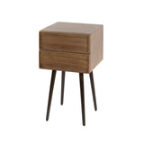 Nachttisch Lio – Acacia Drift Brown – 2 Schubladen 