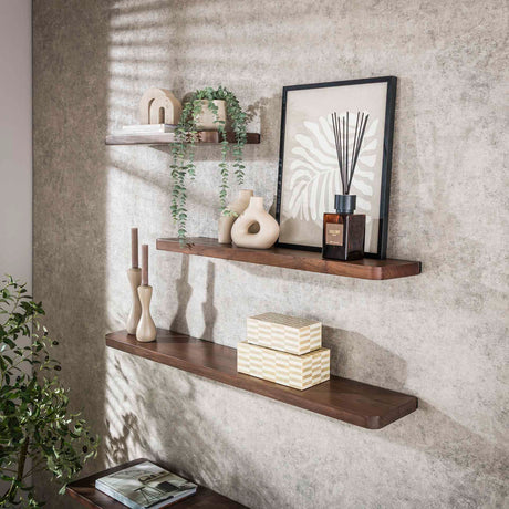 Wandregal Loft Akazie 120 cm - Drift Brown 