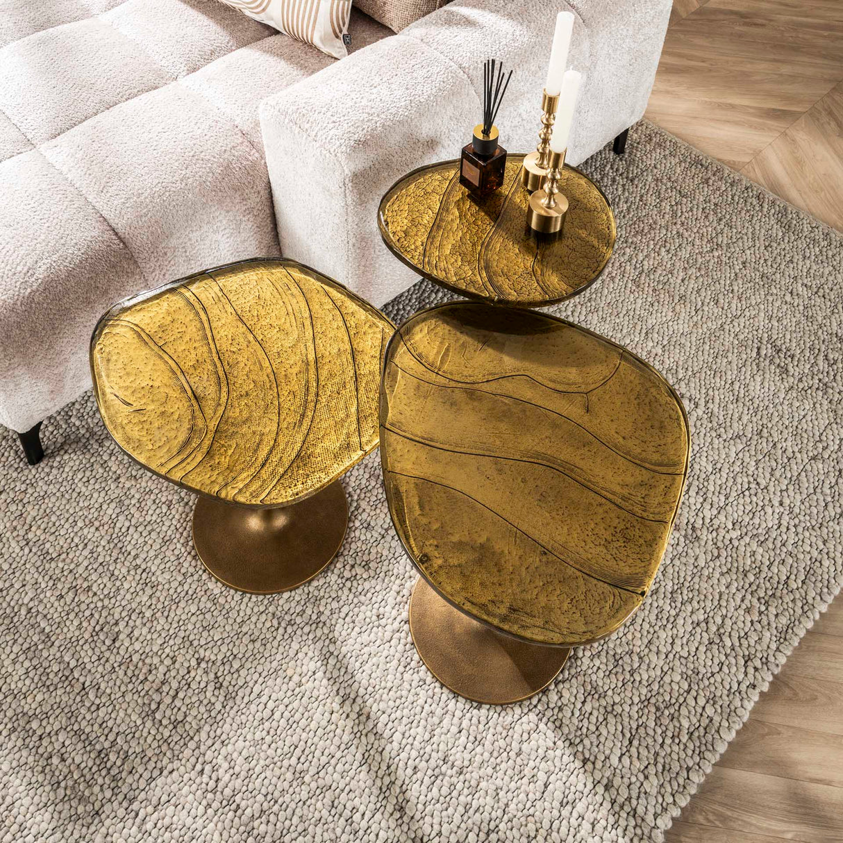 Beistelltisch Aurora M - Antik Gold 50x55 cm 